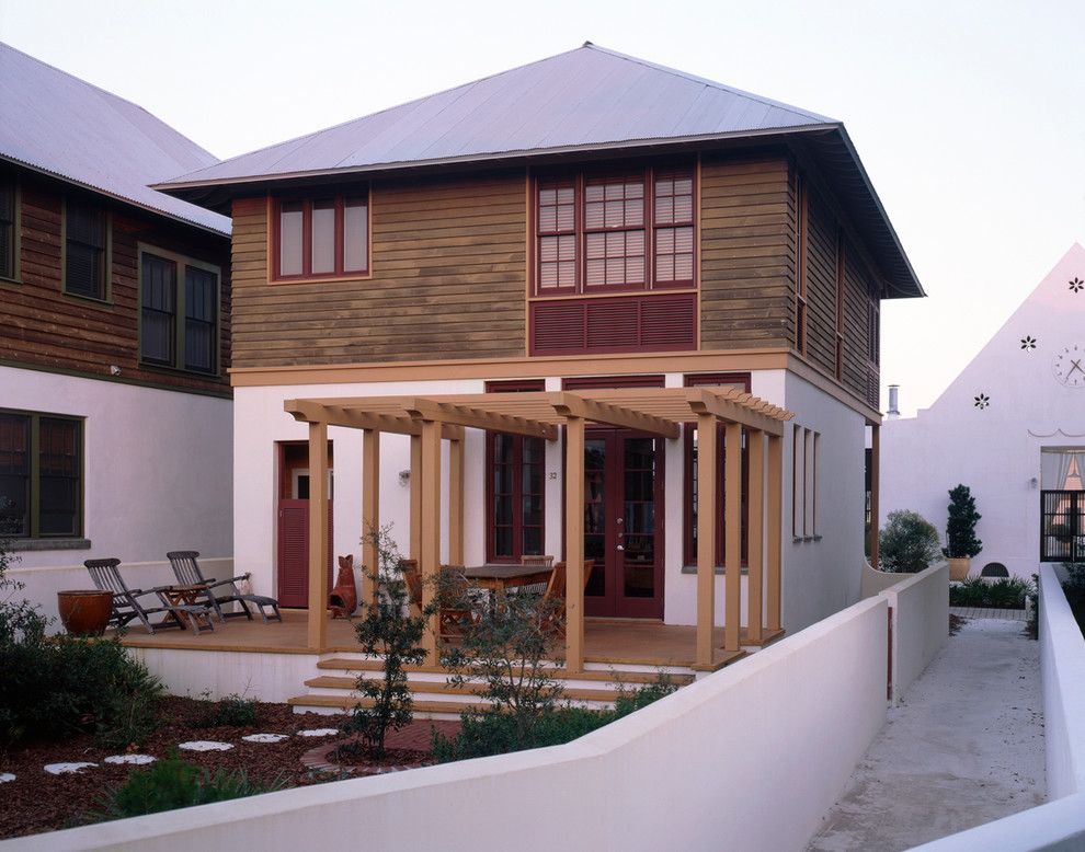 Vrbo Rosemary Beach for a Beach Style Exterior with a Maroon Trim and Rosemary Beach House by Kiara Designs Co.