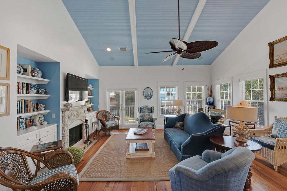 Vrbo Rosemary Beach for a Beach Style Living Room with a Blue Couch and 15 Greenwood Ave by Emerald Coast Real Estate Photography