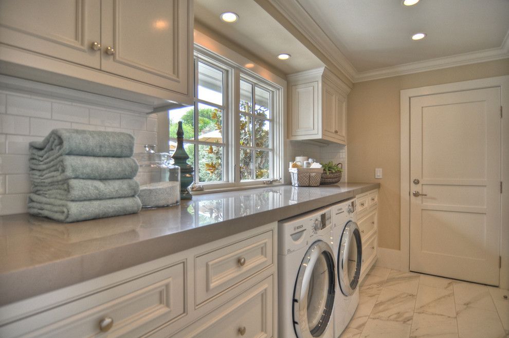 Wallington Plumbing Supply for a Beach Style Laundry Room with a White Wood and 1512 Dolphin Terrace by Spinnaker Development