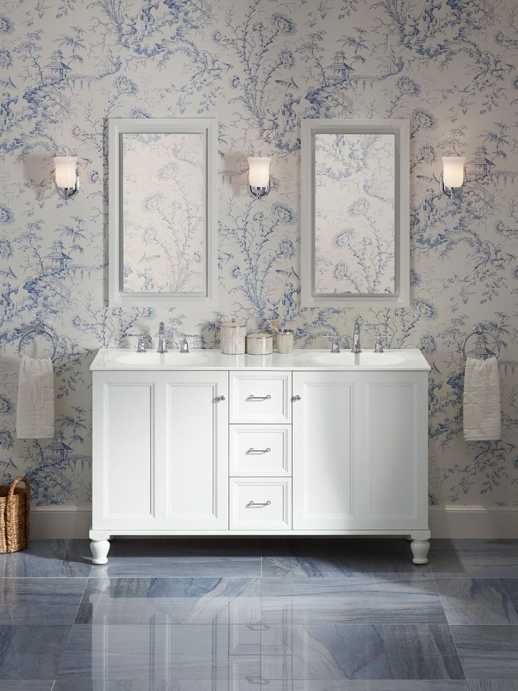 Wallington Plumbing Supply for a Traditional Bathroom with a Cast Iron Top and Kohler Bathroom Vanities by Capitol District Supply