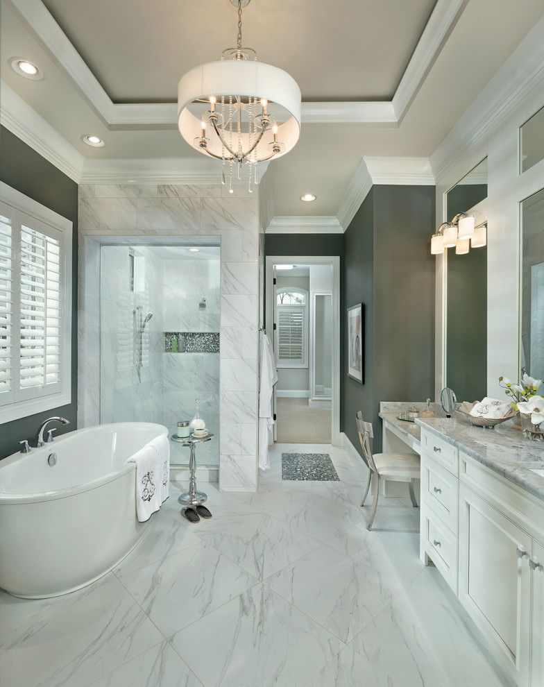 Wallington Plumbing Supply for a Transitional Bathroom with a Chandelier and Asheville by Arthur Rutenberg Homes   Cincinnati, Oh