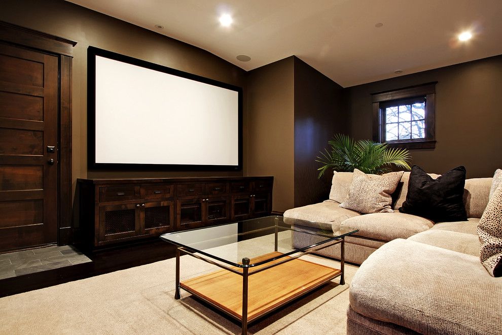 Walnut Creek Theater for a Contemporary Home Theater with a Projection Screen and Media Room by Paul Moon Design