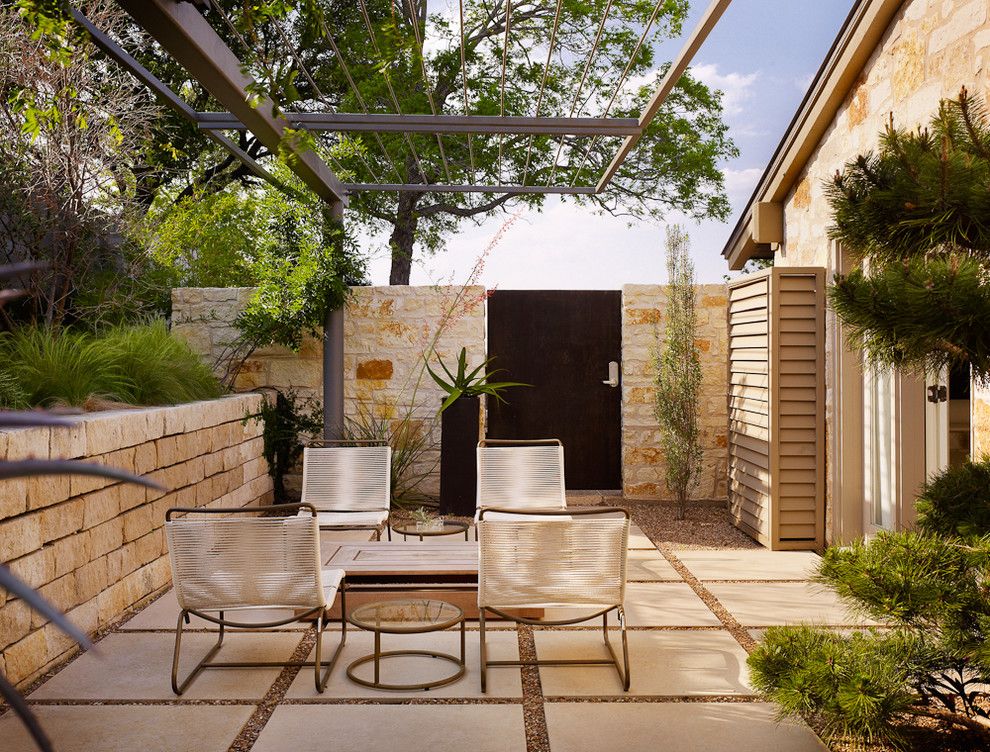 Walters Electric for a Contemporary Patio with a Stone and House on a Hill by Mark Ashby Design