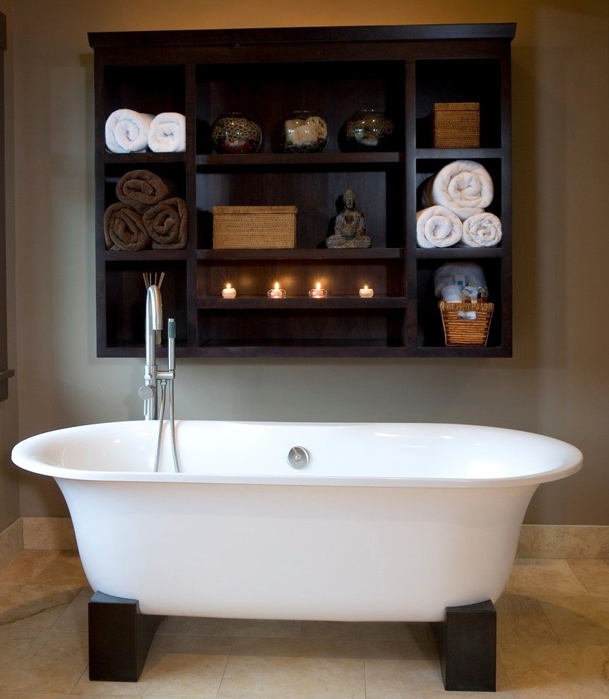 Warner Robins Supply for a Asian Bathroom with a Neutral Colors and Balinese Influenced Bath by Robin Rigby Fisher Cmkbd/caps