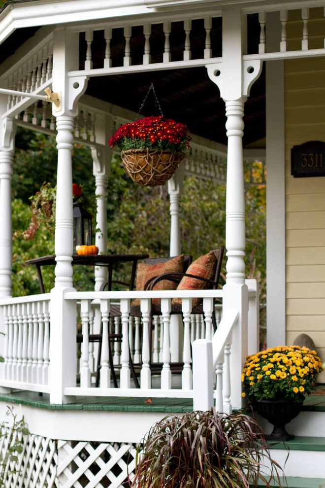 Water Spigot for a Victorian Porch with a Green Patio and Fall Style by Rikki Snyder