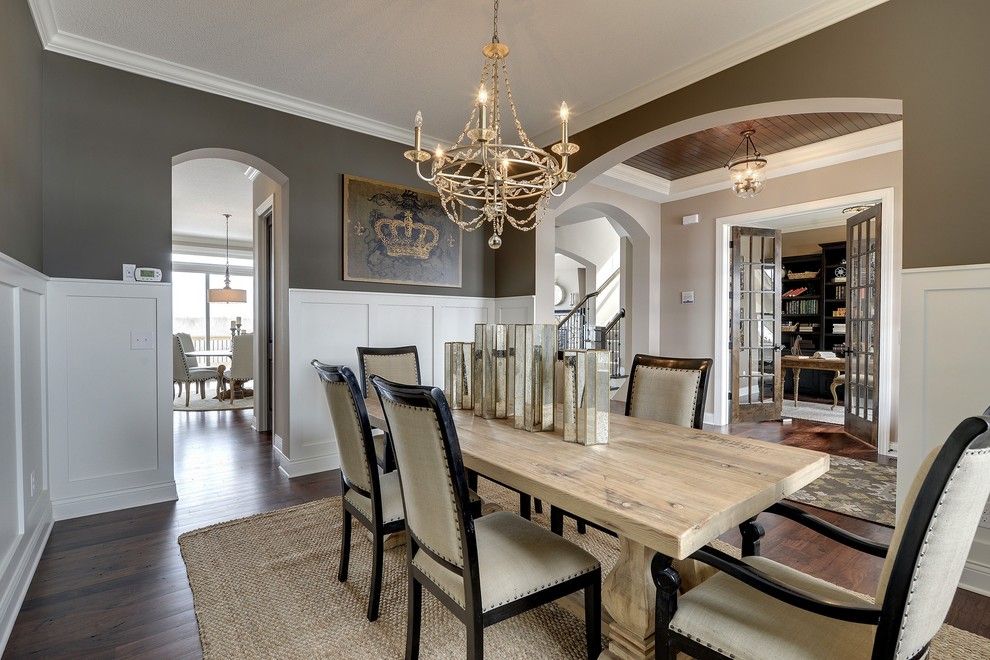 Waynes Coating for a Traditional Dining Room with a Crown Moulding and Dining Room   Kintyre Model   2014 Spring Parade of Homes by Gonyea Homes & Remodeling