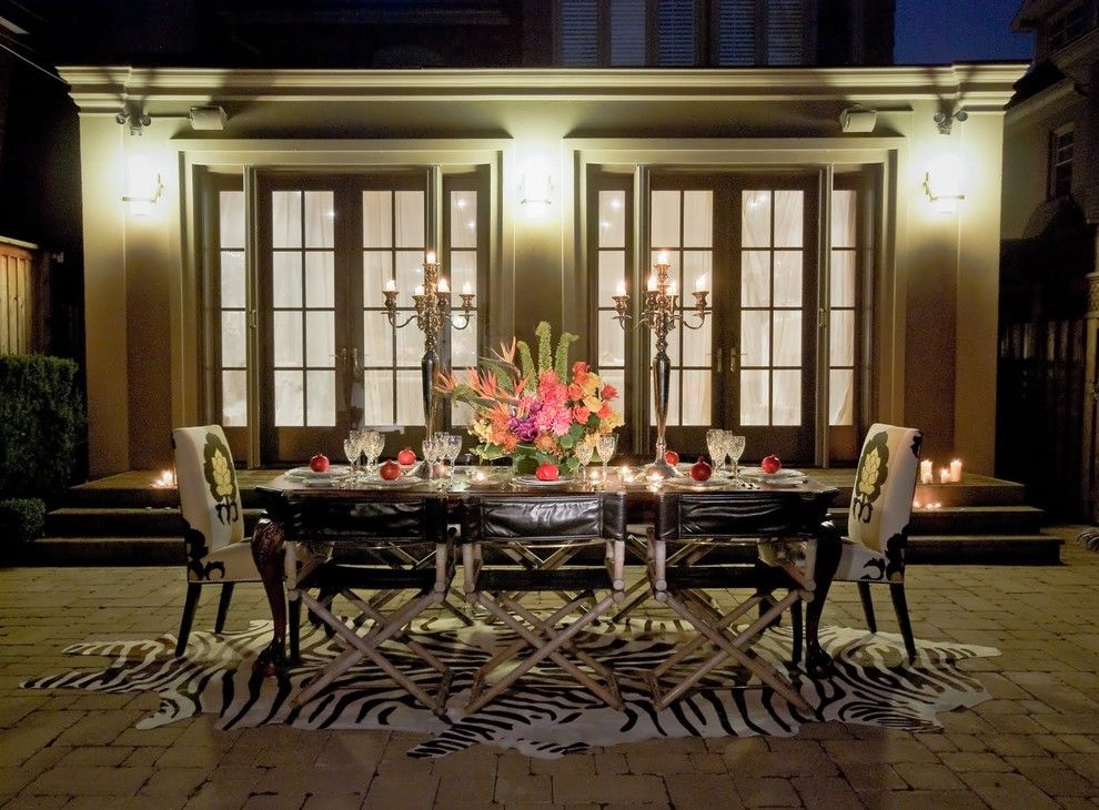 Wayside Furniture for a Contemporary Patio with a Table Setting and Outdoor Glam by Lucid Interior Design Inc.