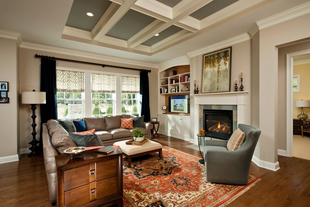 Weathershield Windows for a Traditional Family Room with a Fireplace Mantles and 2014 Showcase of Homes by Belmonte Builders