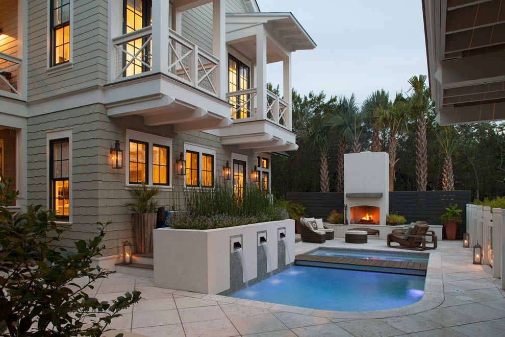 Weathershield Windows for a Traditional Pool with a Balcony and Crouch Residence by Geoff Chick & Associates