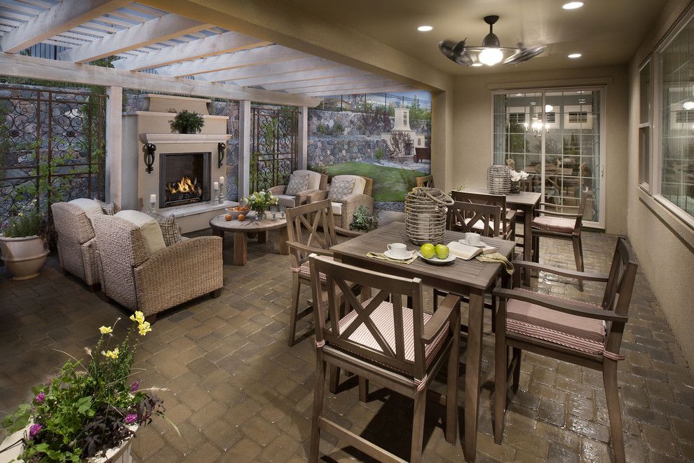 Western Heritage Furniture for a Mediterranean Porch with a Climbing Plants and the Overlook at Heritage Hills by Celebrity Communities