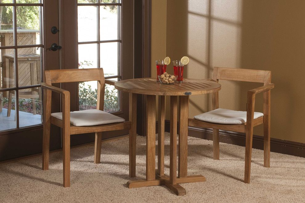 Westminster Teak for a Modern Dining Room with a Indoor Outdoor Living and Horizon 3 Pc Teak Bistro Set by Westminster Teak