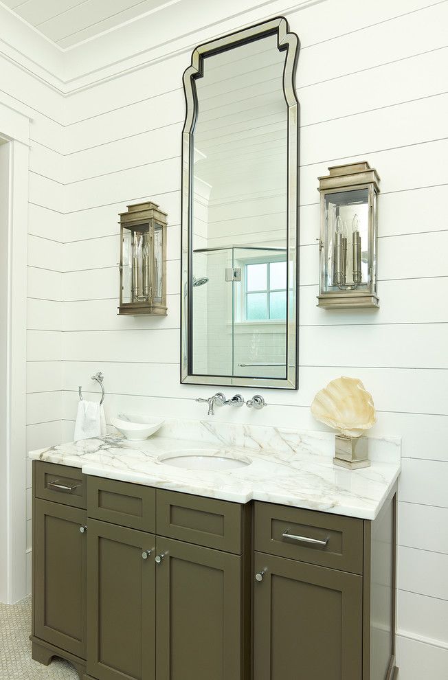 What is Shiplap for a Tropical Bathroom with a Frame and Panel Cabinets and Old Village   Mt. Pleasant by Structures Building Company