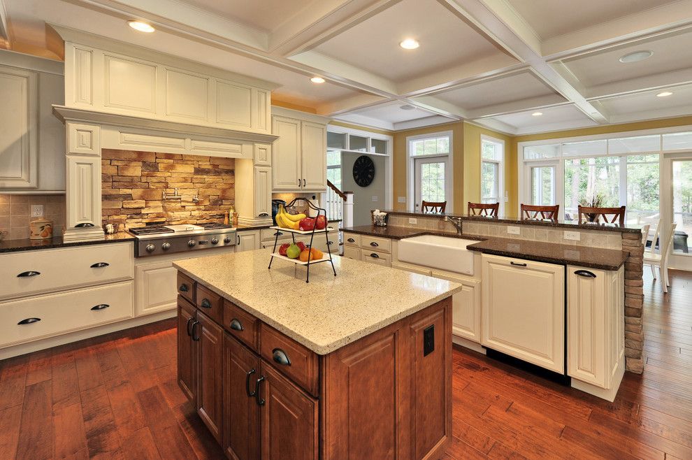 What is Silestone for a Traditional Kitchen with a Apron Sink and Kitchen by Echelon Custom Homes