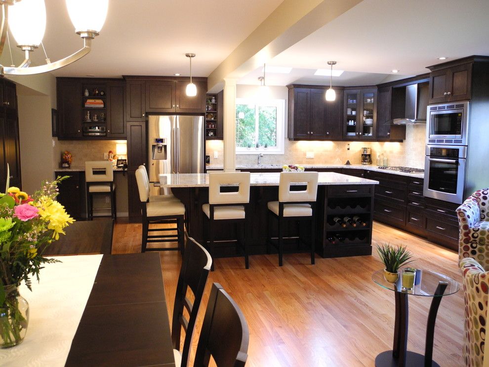 White Galaxy Granite for a Contemporary Kitchen with a Ottawa and Nathan Court Kitchen by Oakwood Renovation Experts