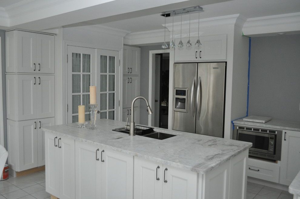 White Princess Quartzite for a Traditional Kitchen with a Traditional Kitchen and Brick's Project by Pro Stone