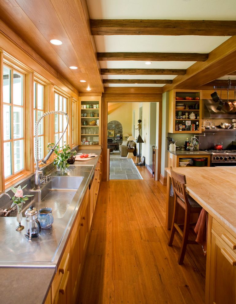 Whitehaus for a Traditional Kitchen with a Wood Beams and Newtown Residence by Jarrett Vaughan Builders, Inc.