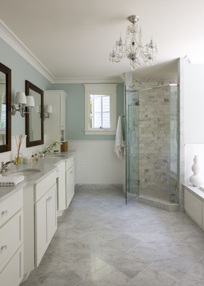 Whitfill Nursery for a Traditional Bathroom with a Double Sink and Bethesda by Liz Levin Interiors