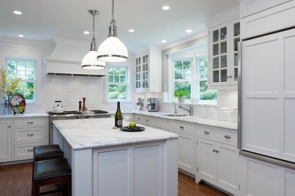 Window Sills for a Traditional Kitchen with a Crown Point and Kitchen at a Pleasantville Foursquare by Fivecat Studio | Architecture