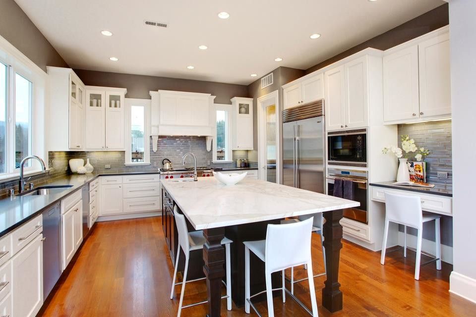 Windsor Plywood for a Traditional Kitchen with a Kitchen Seating and Custom Cabinets and Countertops by Windsor Plywood