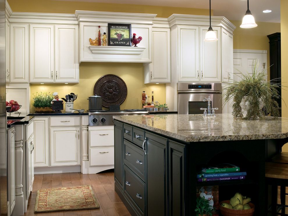 Wolf Classic Cabinets for a Traditional Kitchen with a Island and Kitchen Cabinets by Capitol District Supply