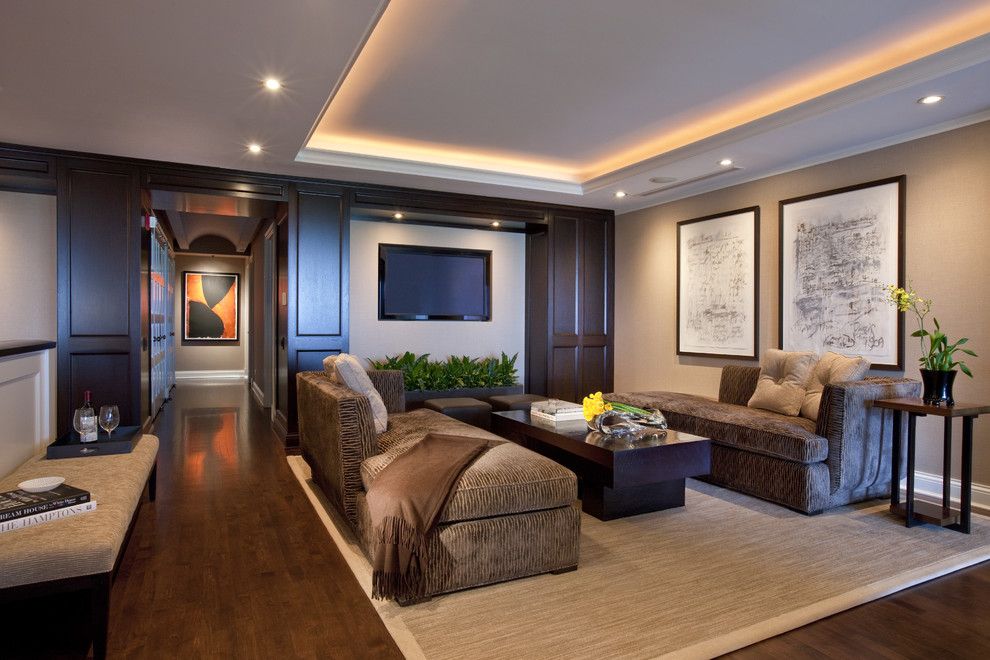 Wolfers Lighting for a Contemporary Family Room with a Baseboards and Lincoln Park West Lounge B by Michael Abrams Limited