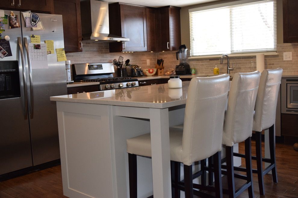 Woodland Cabinetry for a Contemporary Kitchen with a Contemporary and Woodland & Merillat Cabinetry Project by Designer Teresa Martin by Cabinetry by Cales, Inc