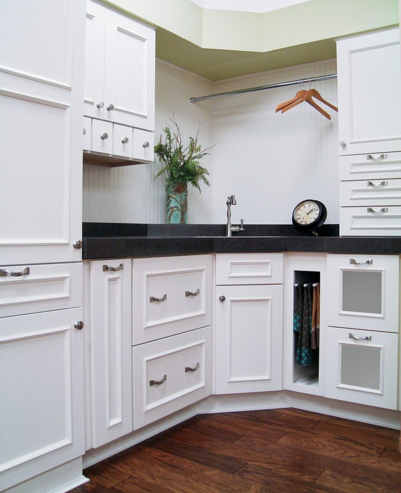 Woodland Cabinetry for a Transitional Laundry Room with a Classic and Vista Plus 5 Pc Maple Ivory by Woodland Cabinetry