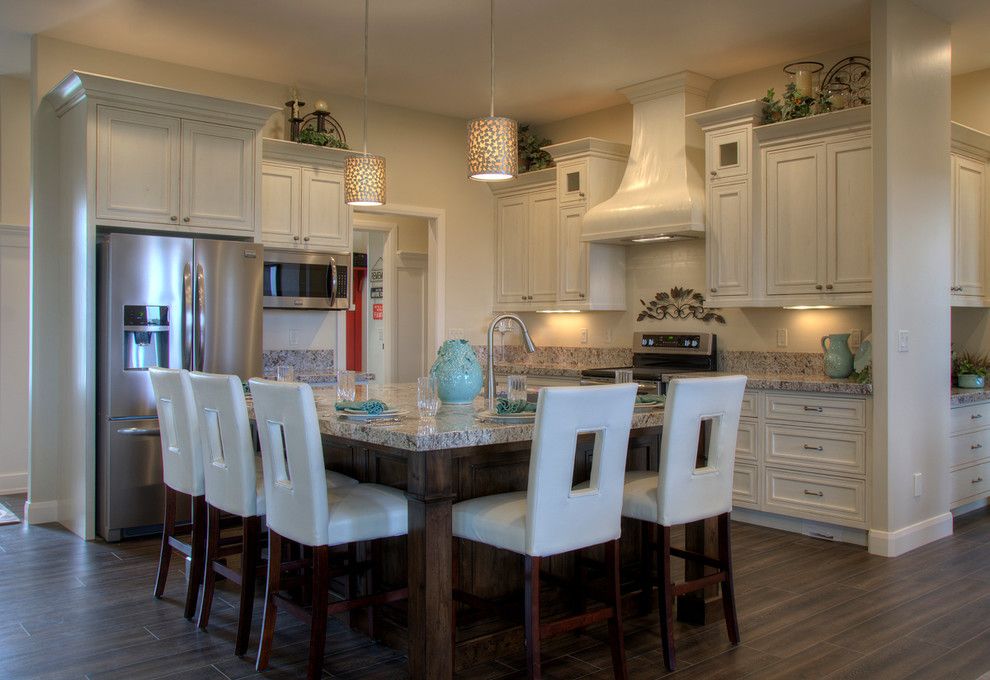 Woodland Cabinetry for a Transitional Spaces with a Custom Hood and Falcon Ridge Kitchen by Woodland Cabinetry by Woodland Furniture