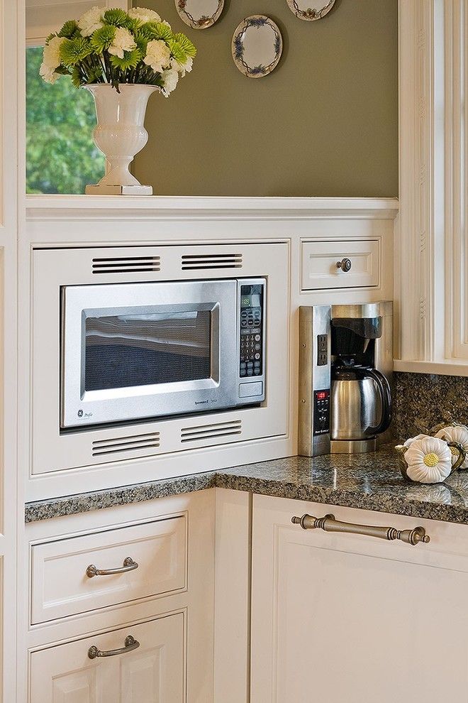 Woodshop Ideas for a Traditional Kitchen with a Built in Coffee Maker and the Woodshop of Avon by the Woodshop of Avon