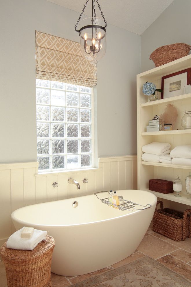 Ws Bath Collections for a Traditional Bathroom with a Wall Planks and Elegant Cottage Bathroom by Lauren Leonard Interiors