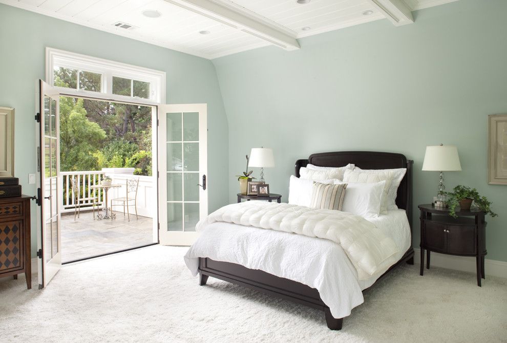 Wythe Blue for a Traditional Bedroom with a White and Master Bedroom by Arch Studio, Inc.