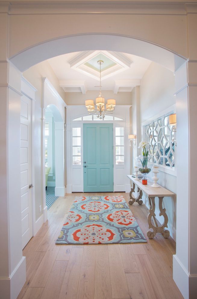 Wythe Blue for a Transitional Entry with a Turquoise and 2014 Parade Home   Lehi by Joe Carrick Design   Custom Home Design