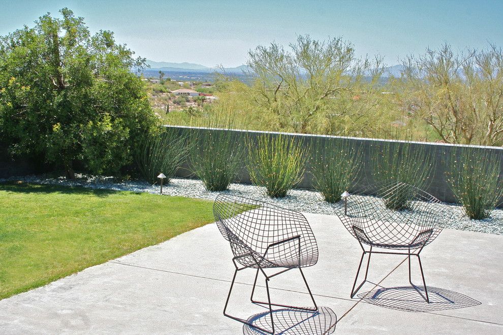 Xeriscape for a Modern Landscape with a Patio Furniture and Prideaux Design by Prideaux Design