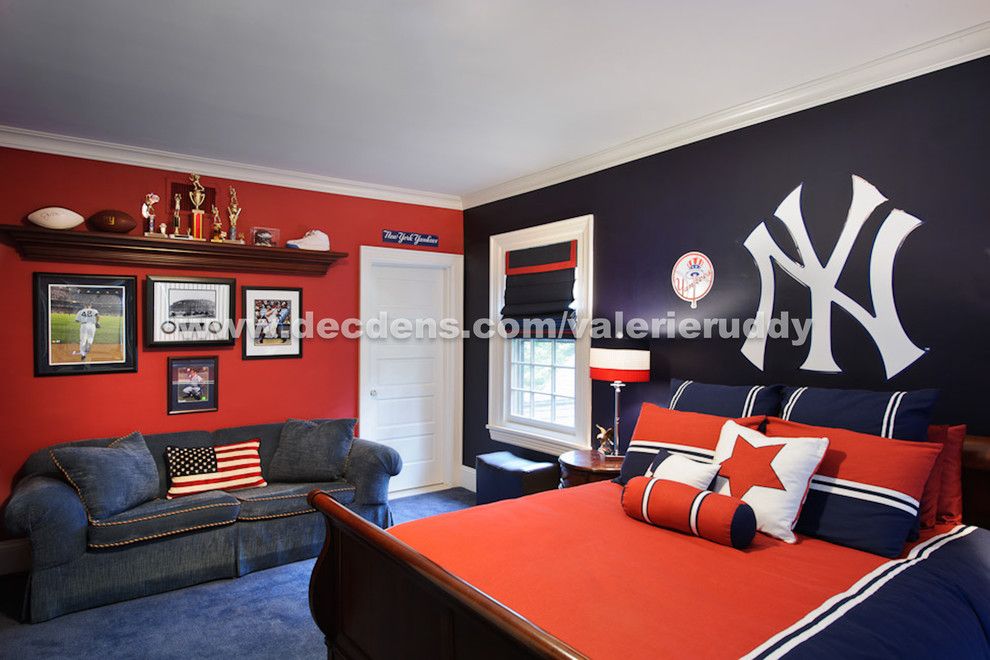 Yankees Wallpaper for a Contemporary Bedroom with a Sports Dcor and Contemporary Bedroom by Local.decoratingden.com