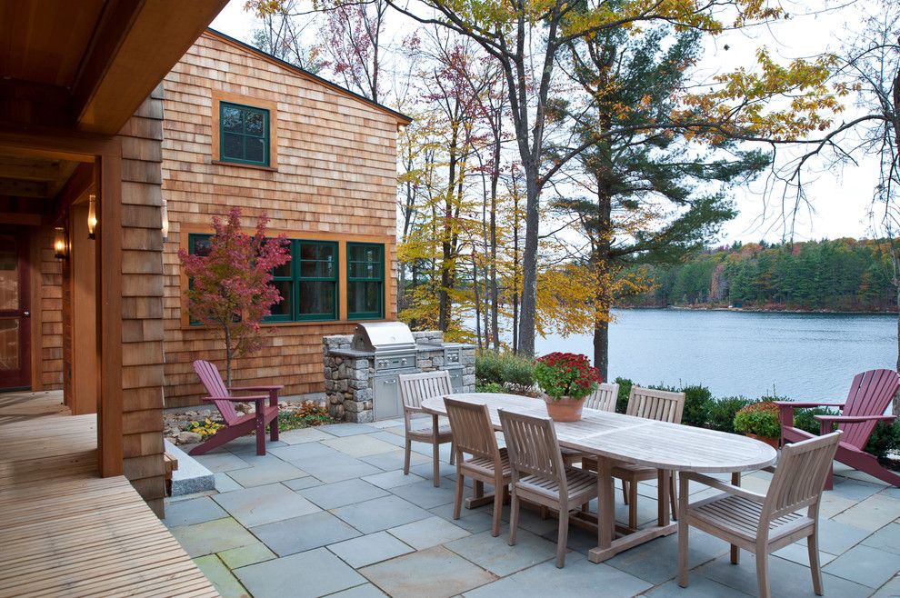 Ymca Town Lake for a Traditional Patio with a Outdoor Grill and New Hampshire Lake House by Sheldon Pennoyer Architects