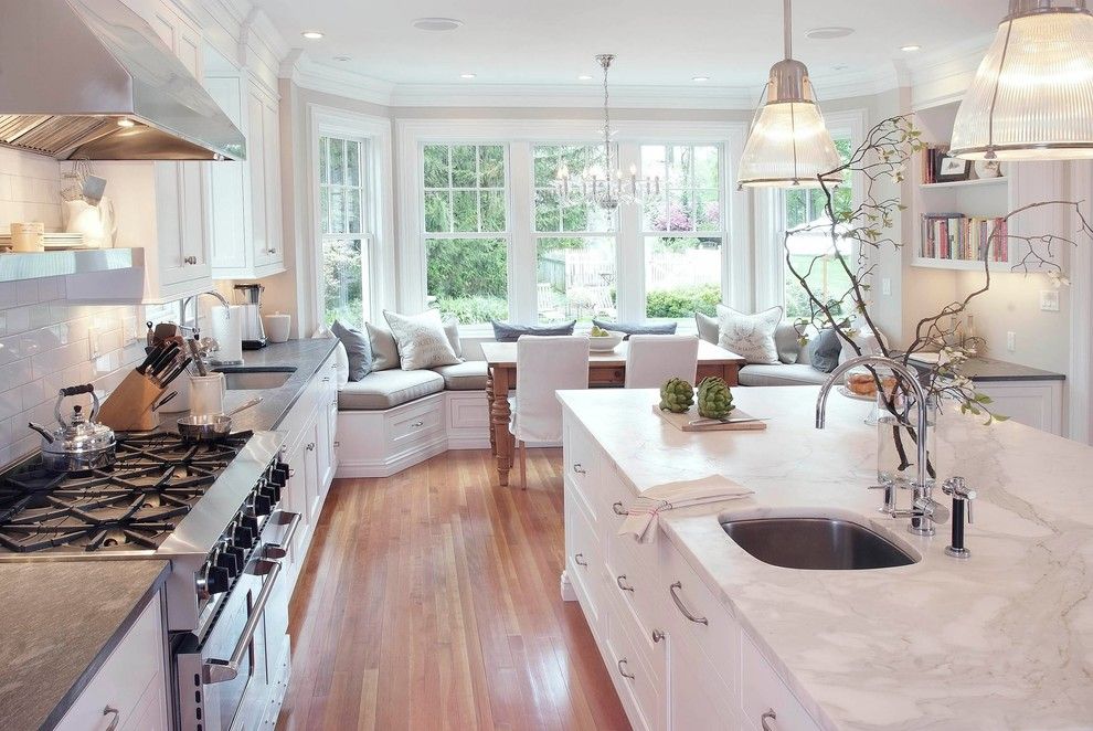 Yoiu for a Traditional Kitchen with a Subway Tile Backsplash and Classical Kitchen by Pickell Architecture