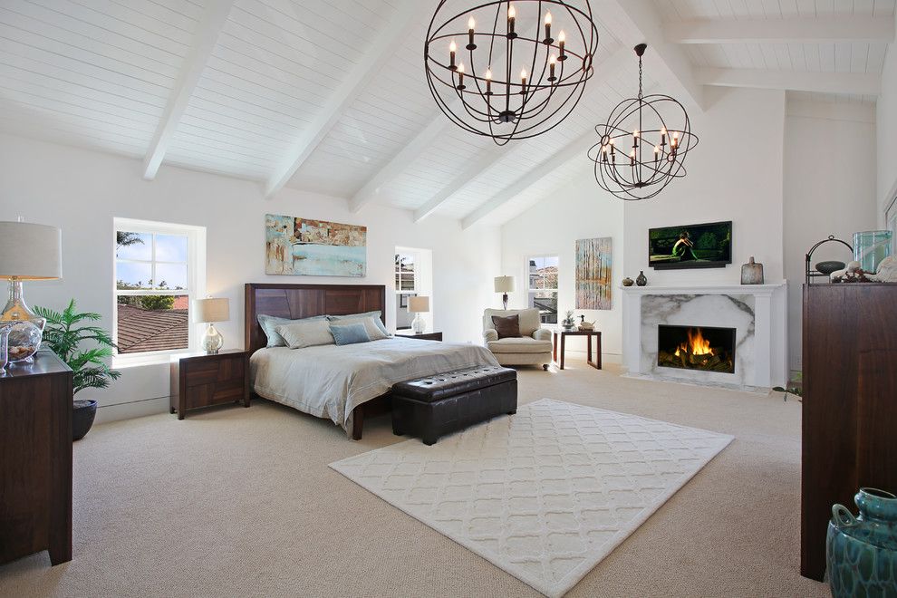 Yosemite Home Decor for a Transitional Bedroom with a Wood Headboard and via Koron by Jeff Pittman Homes