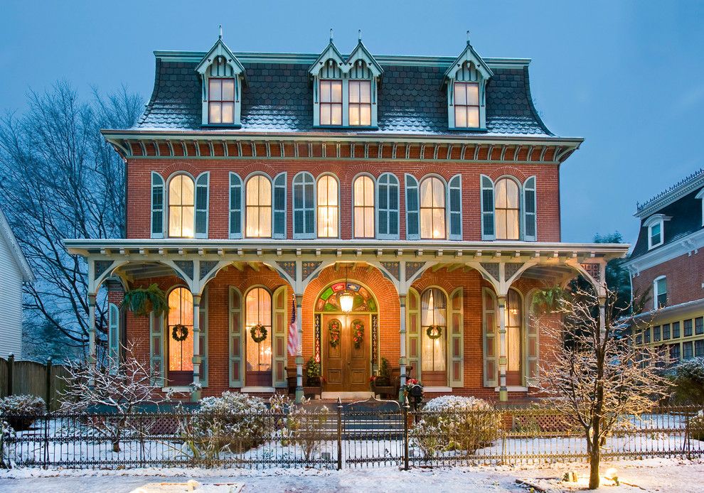 Yosemite Home Decor for a Victorian Exterior with a Hanging Outdoor Lantern and Elevations by Jay Greene Photography