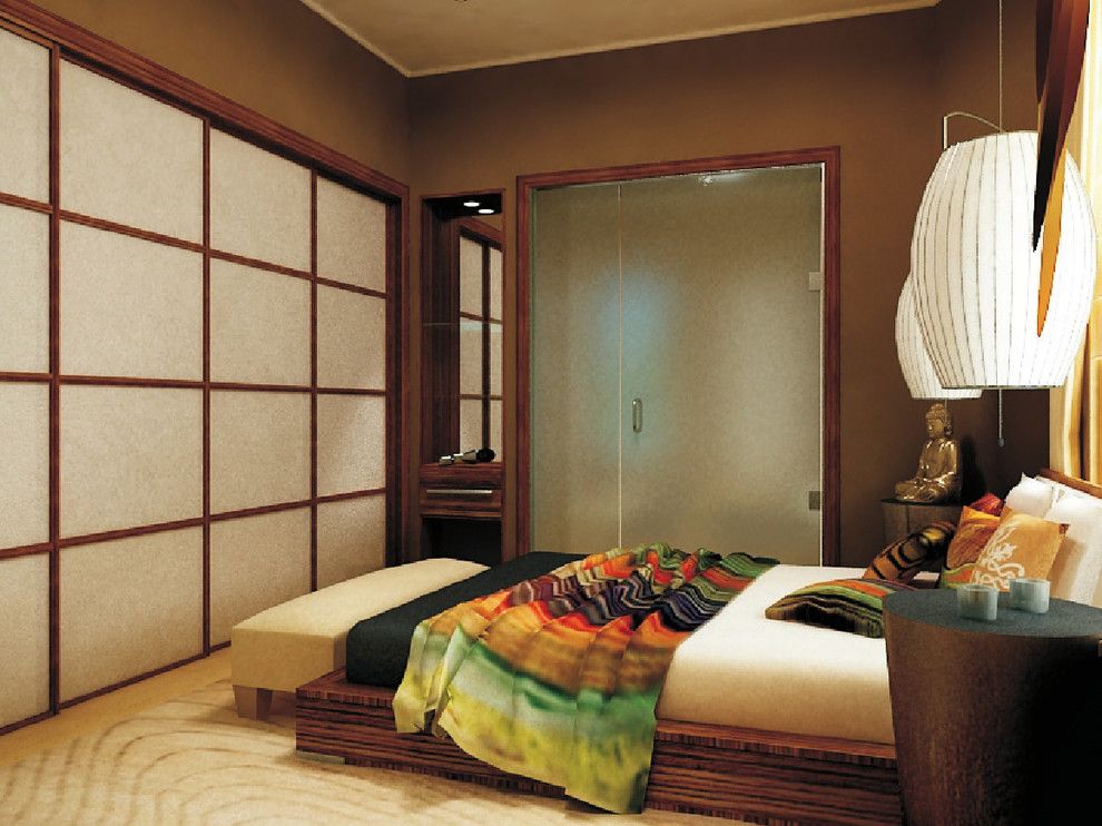 Zen Bedrooms for a Asian Bedroom with a Ombr and City Zen Space by Marie Burgos Design