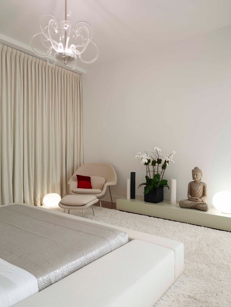 Zen Bedrooms for a Contemporary Bedroom with a Metallic and Fabulous Flat by West Chin Architects & Interior Designers