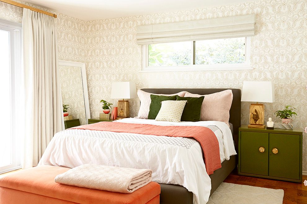 Zillow Henderson Nv for a Traditional Bedroom with a Orange Bench and Shiny, Happy Makeover by Decorview