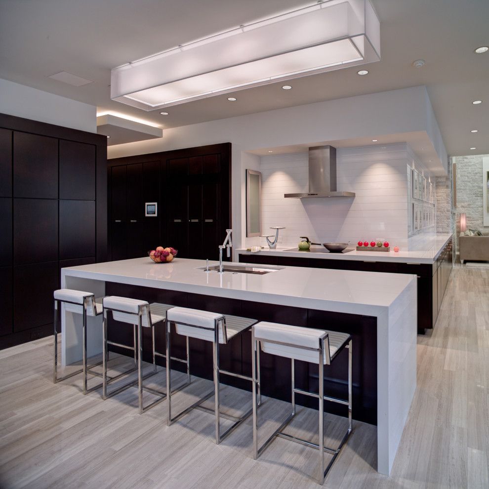 Zodiaq Quartz for a Contemporary Kitchen with a Two Tone Cabinets and 2012 New American Home by Phil Kean Designs