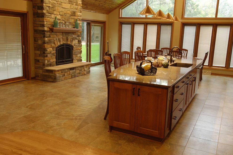 Adura for a Traditional Kitchen with a Island with Seating and Kitchen Addition by Urban Herriges & Sons, Inc.