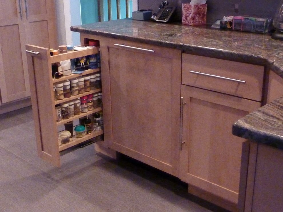 Adura for a Traditional Kitchen with a Pull Out Spice Rack and Needham Kitchen by Custom Contracting, Inc.