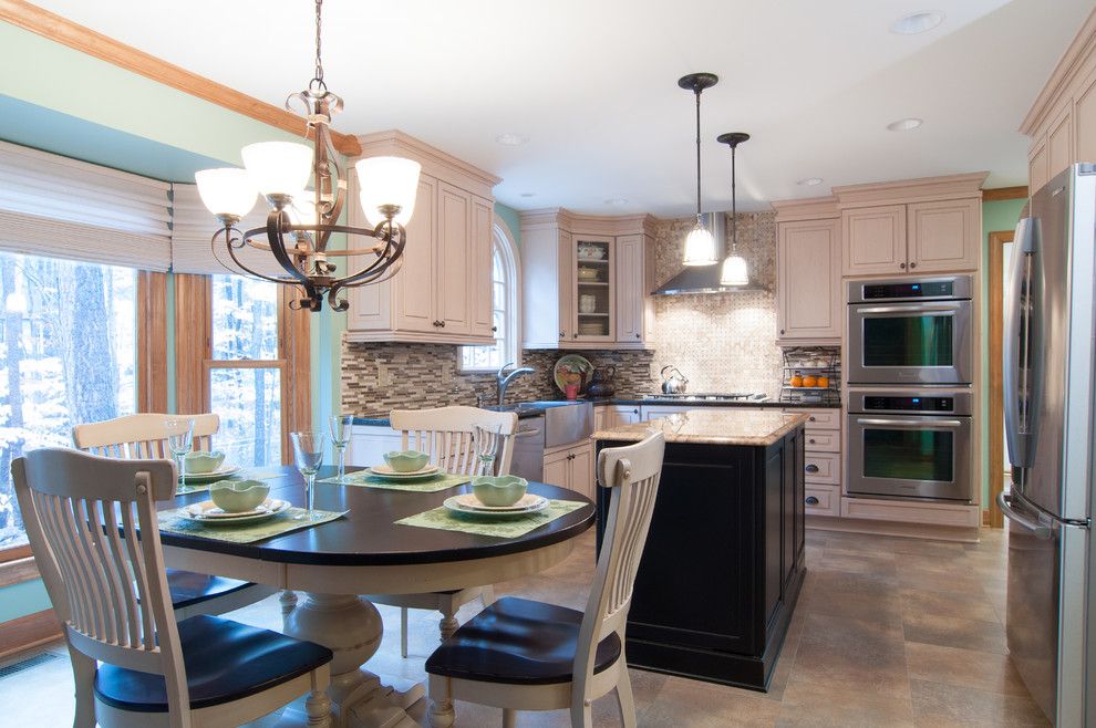 Adura for a Transitional Kitchen with a Kitchen Island and Durham Remodeled Kitchen by Sew Fine Ii Custom Window Treatments and Interiors