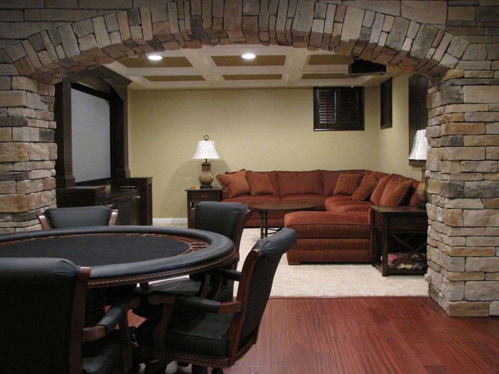 American Fork Theater for a Traditional Home Theater with a Family Room and Media Room by Buckeye Basements, Inc.