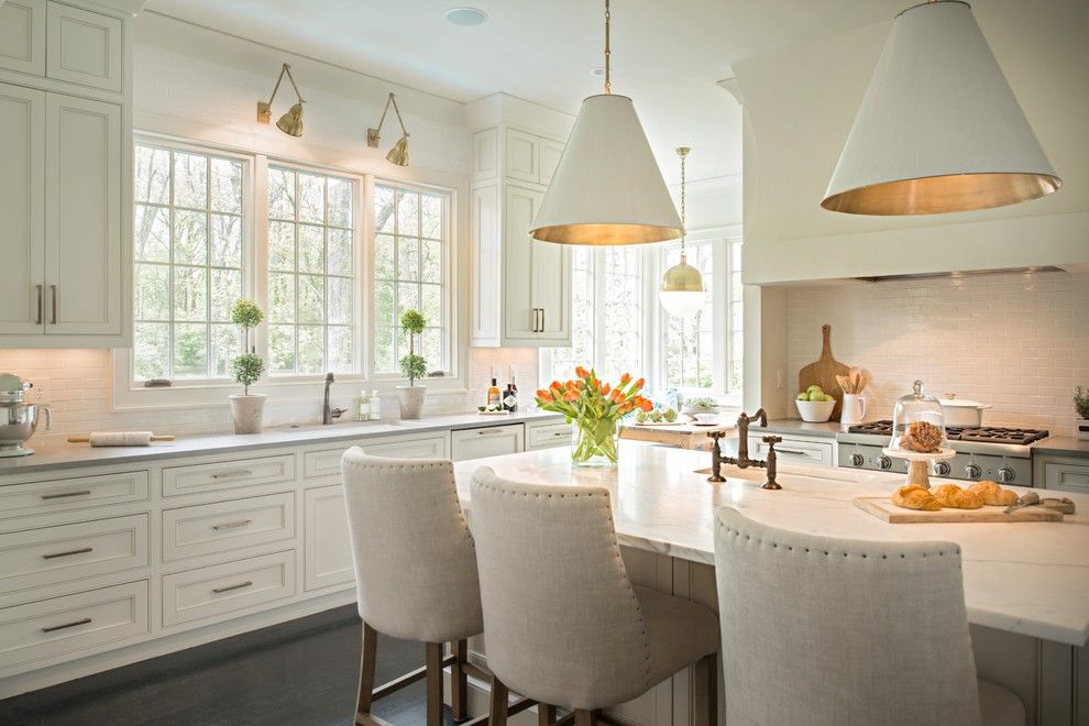 Ballard Hardware for a Traditional Kitchen with a Topiaries and Trimble Road by Allard Ward Architects