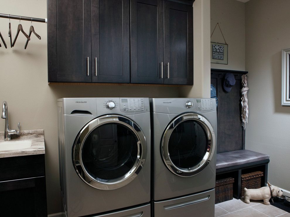 Bielinski Homes for a Transitional Laundry Room with a Model Home and the Independence, Plan 2200   Laundry by Bielinski Homes