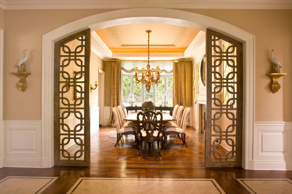 Brownlee Lighting for a Traditional Dining Room with a Newport Coast and Classic Traditional Residence by Harte Brownlee & Associates Interior Design