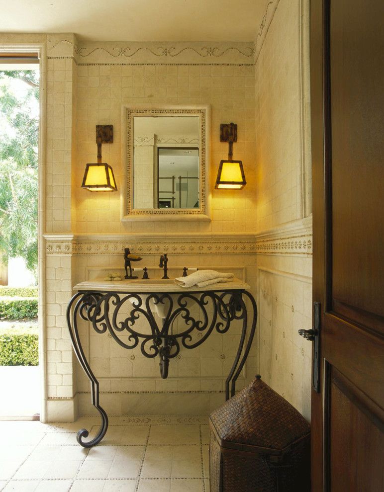 Brownlee Lighting for a Traditional Powder Room with a Interior Design Studio and Classic Traditional Residence by Harte Brownlee & Associates Interior Design